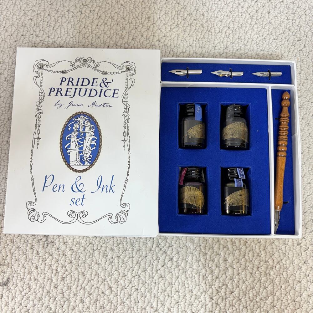 Pride And Prejudice Pen & Ink Set Calligraphy Jane Austen Writing Set Gift Box